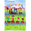 Educational Blanket for Kids with Train and Numbers