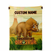 Personalized Name Triceratops Dinosaur Blanket for Kids, Custom Name Blanket for Boys & Girls