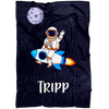 Personalized Name Astronaut Blanket for Boys, Kids - Tripp