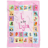 Personalized Name ABC Blanket for Babies & Girls - L for Lyla