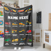 Load image into Gallery viewer, Personalized Name Construction Machines Boys &amp; Girls Blanket