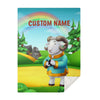 Personalized Name Ram, Animal Blanket for Kids, Custom Name Blanket for Boys & Girls