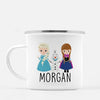 Personalized Kids Cup, Campfire Mug with Princesses and Snowman 10oz