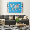 Load image into Gallery viewer, Personalized Map of World for Kids with Peeking Animals, Canvas Wall Art for Children&#39;s Room, Learning, Educational Map for Boys &amp; Girls