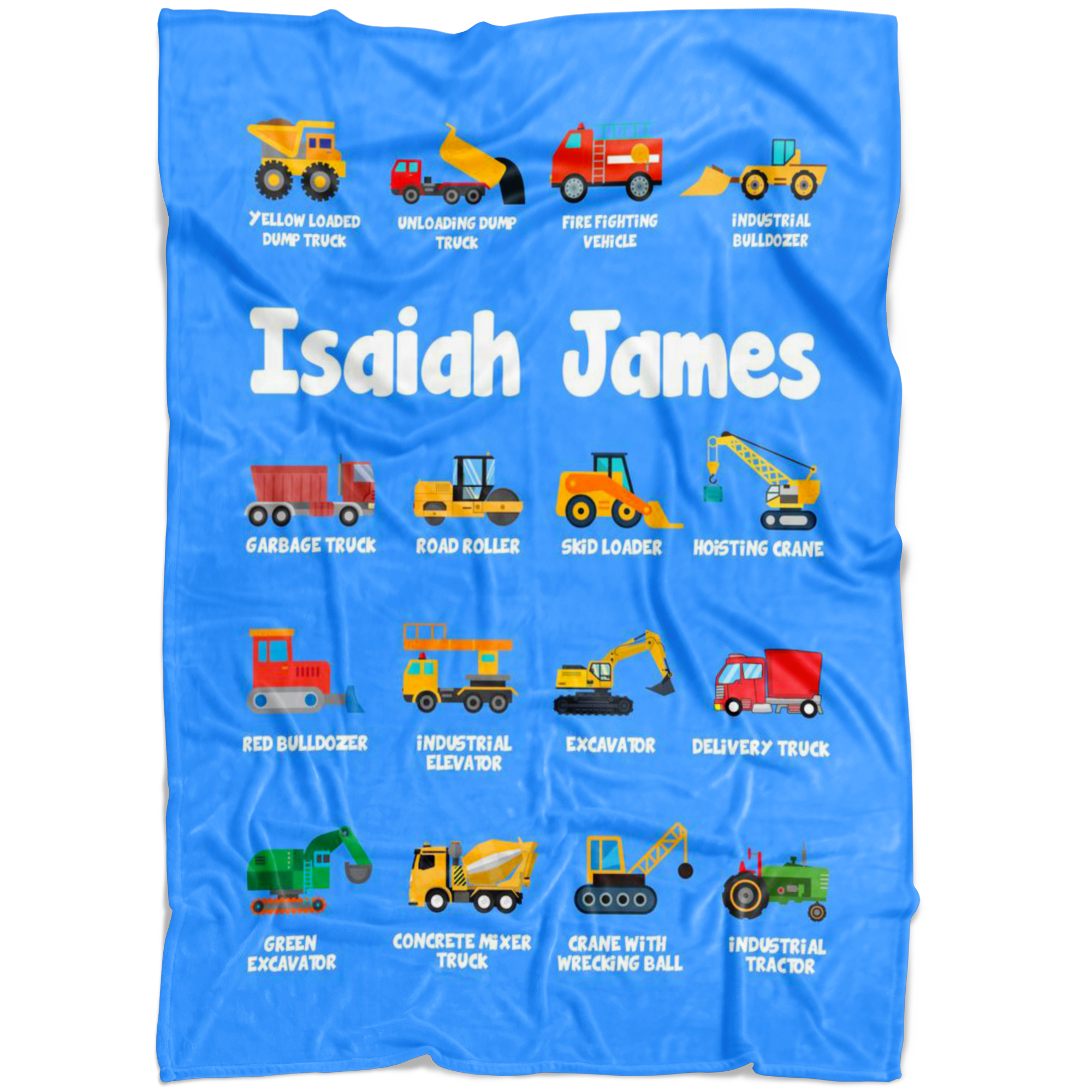 Isaiah James Construction Blanket Blue