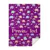 Personalized Name Elephant Pattern Purple Blanket for Kids, Girls & Boys