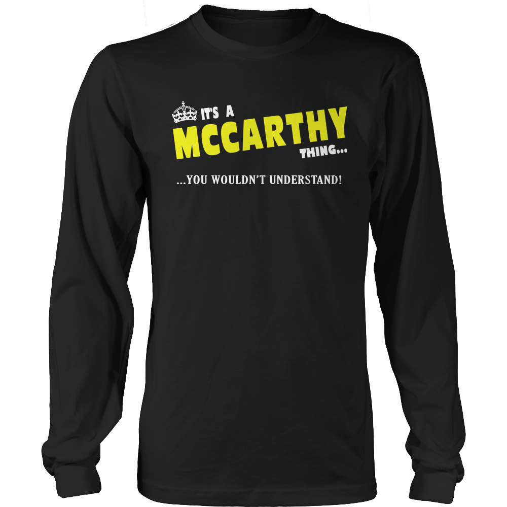It's A McCarthy Thing, You Wouldn't Understand
