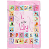Personalized Name ABC Blanket for Babies & Girls - L for Lily
