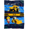 Personalized Name I Love Trucks Blanket for Boys & Girls with Character Personalization - Allie