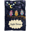 Personalized Name Sleepy Owls Blanket for Kids - Layla Baron
