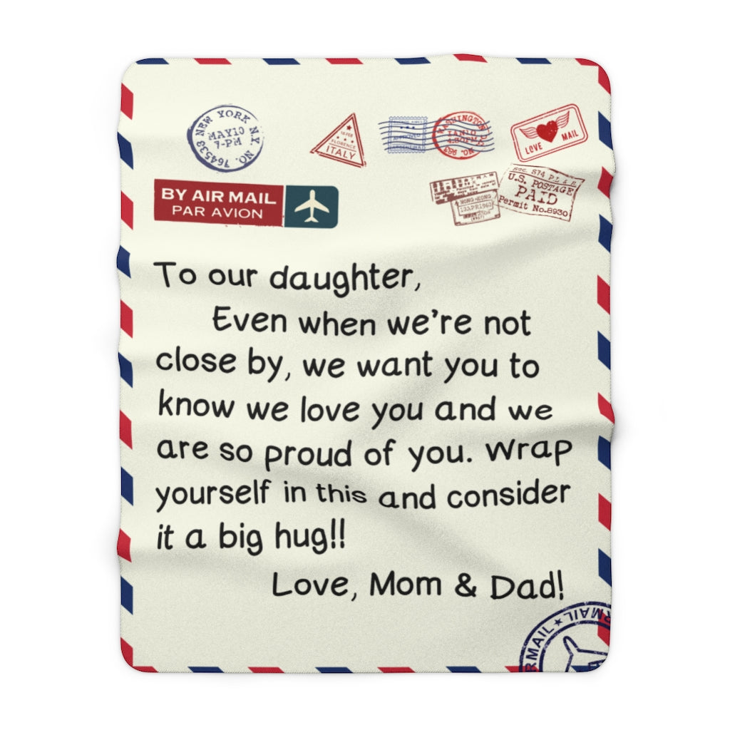 To Our Daughter Sherpa Fleece Blanket Gift from Mom & Dad