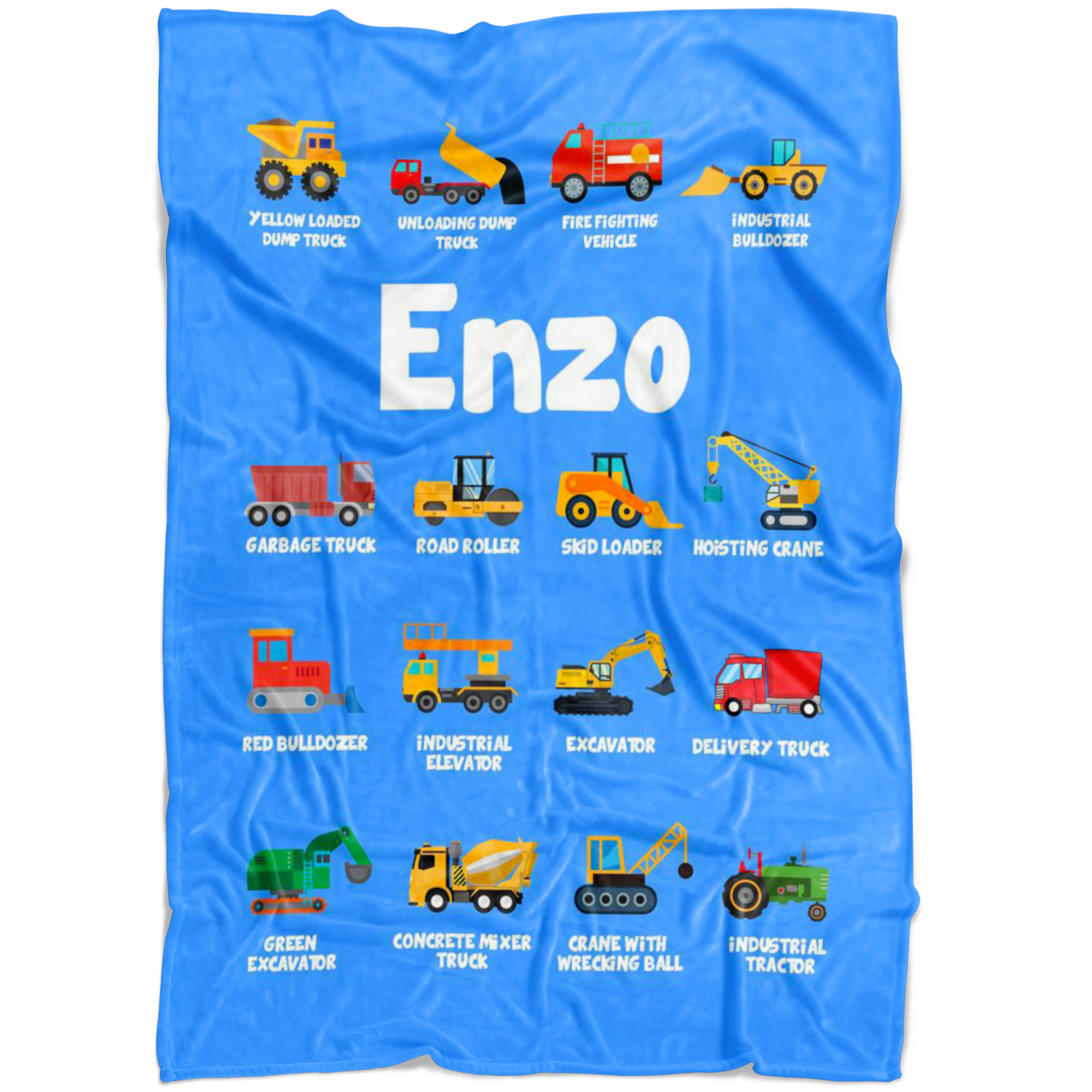 Enzo Construction Blanket Blue
