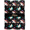 Personalized Name Unicorns Blanket for Girls - Aden