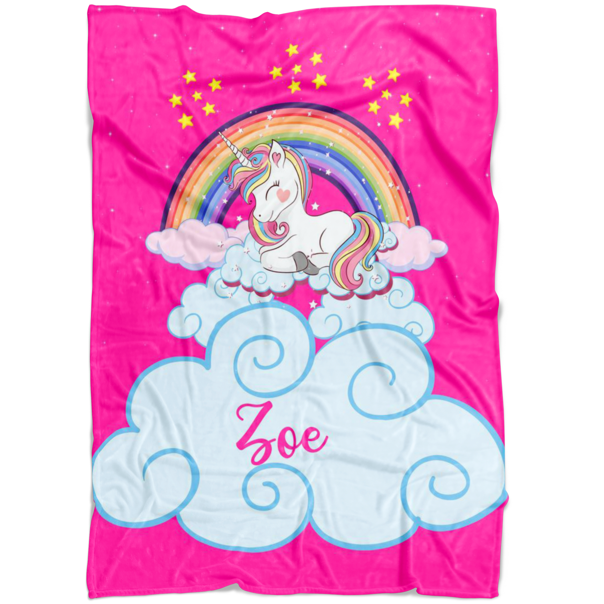 Personalized Name Magical Unicorn Blanket for Babies & Girls - Zoe