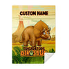 Personalized Name Triceratops Dinosaur Blanket for Kids, Custom Name Blanket for Boys & Girls