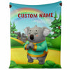 Load image into Gallery viewer, Personalized Name Koala, Animal Blanket for Kids, Custom Name Blanket for Boys &amp; Girls
