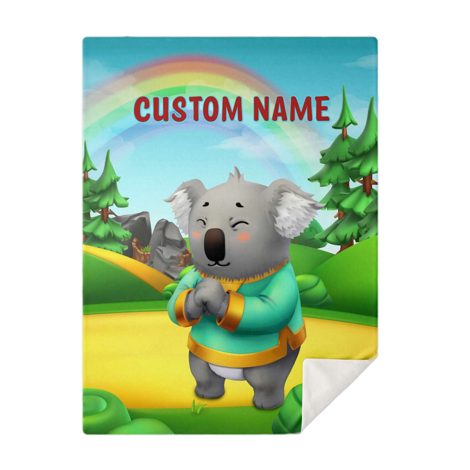 Personalized Name Koala, Animal Blanket for Kids, Custom Name Blanket for Boys & Girls