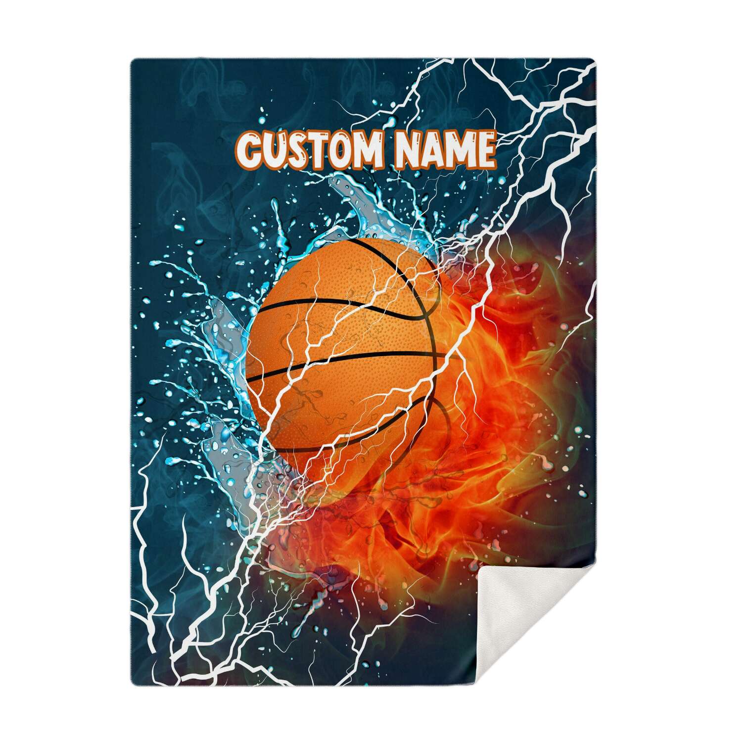 Personalized Name Basketball Blanket, Custom Name Sports Blanket for Boys & Girls