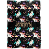 Personalized Name Unicorns Blanket for Girls - JORDYN