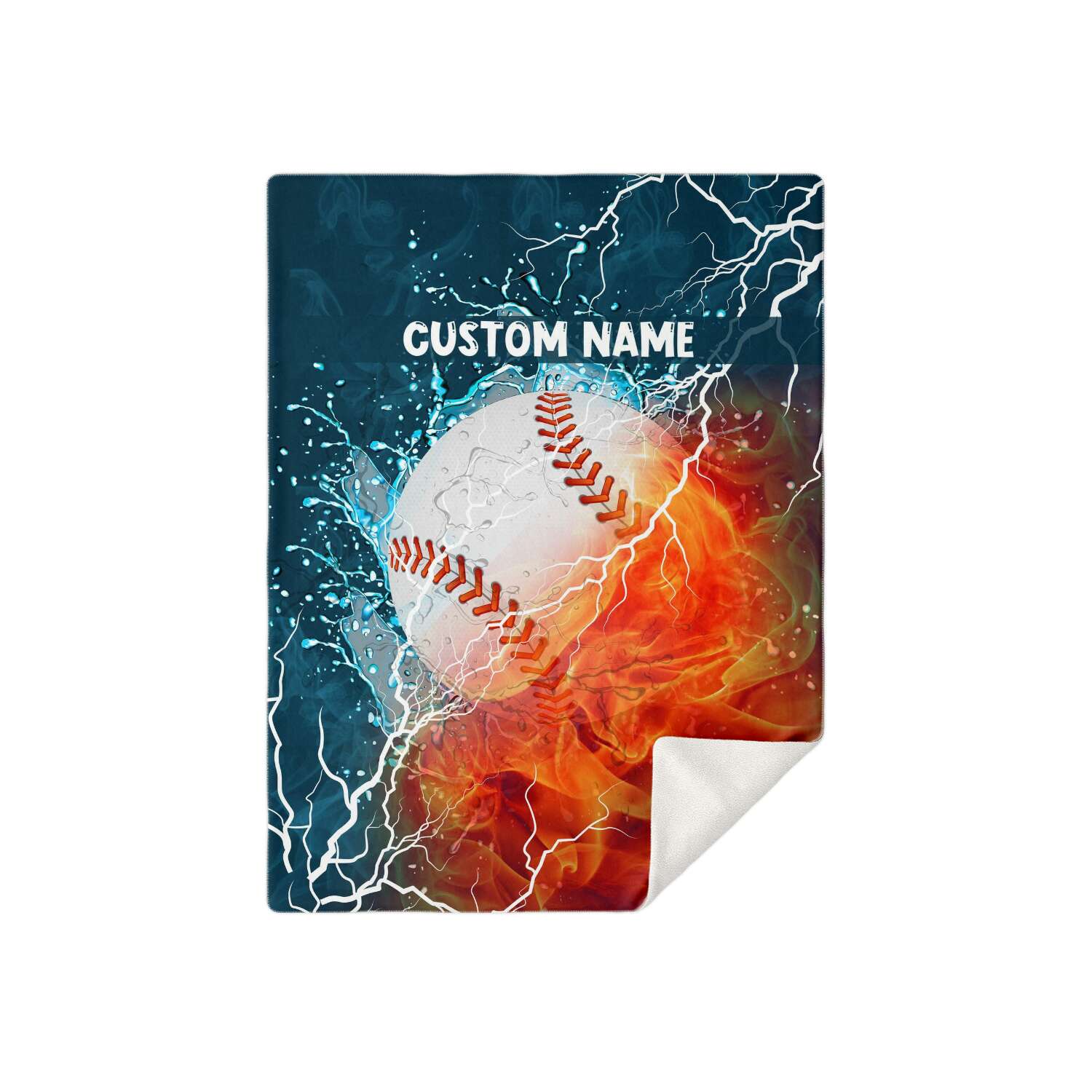 Personalized Name Baseball Blanket, Custom Name Sports Blanket for Boys & Girls