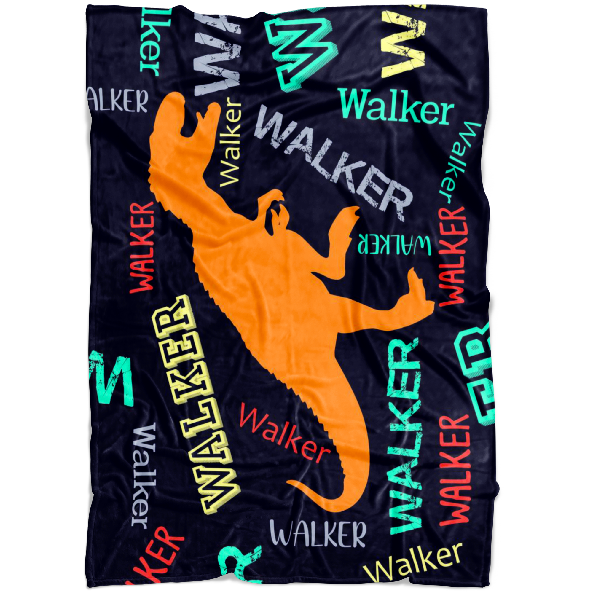 Dinosaurs T-Rex Personalized Name Blanket for Boys, Kids - Walker