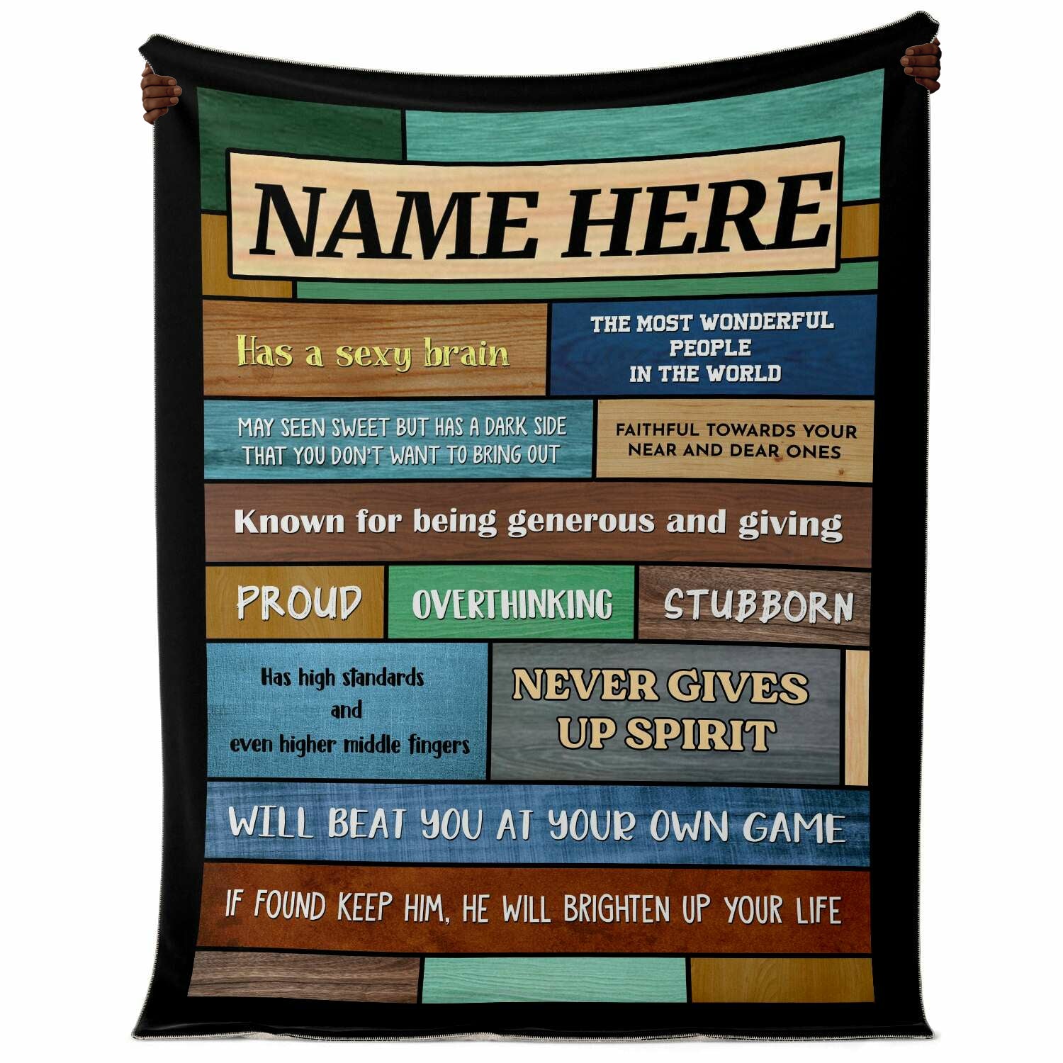 Personalized Name Blanket, Gift for Boyfriend, Husband, BFF