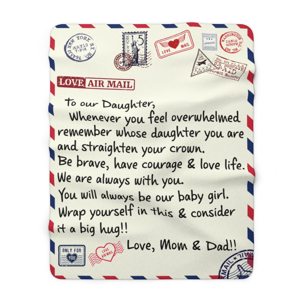 To Our Daughter Sherpa Fleece Blanket Gift from Mom & Dad to Daughter