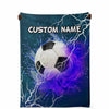 Load image into Gallery viewer, Personalized Name Soccer,Football Blanket, Custom Name Sports Blanket for Boys &amp; Girls