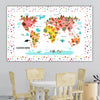 Load image into Gallery viewer, Personalized World Map for Kids, Canvas Wall Art for Children&#39;s Room, Learning, Educational Map for Boys &amp; Girls