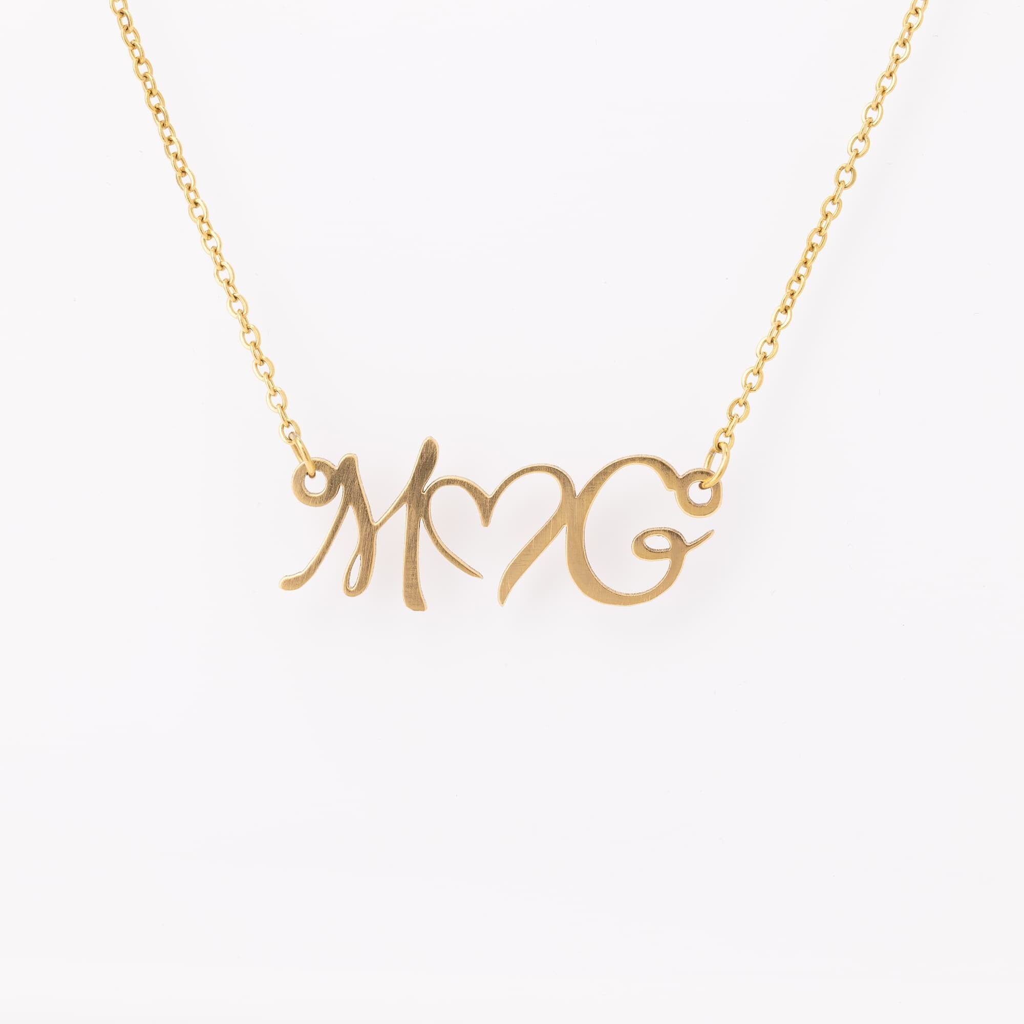 Personalized Double Initial Heart Necklace for Favorite Woman in Your Life
