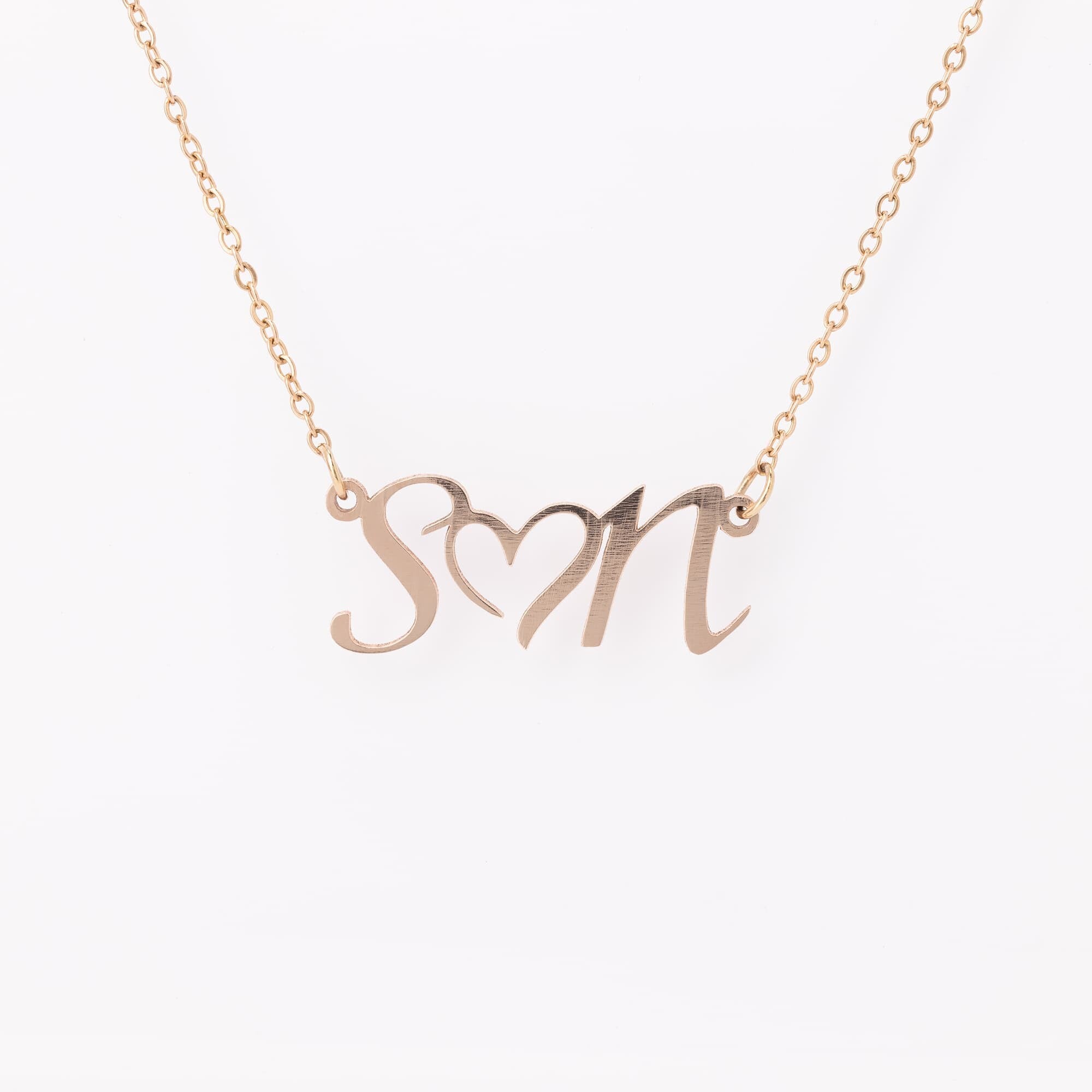 Personalized Double Initial Heart Necklace for Favorite Woman in Your Life
