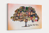 Family Tree Photo Collage Wall Art - Soft Orange