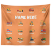 Load image into Gallery viewer, Personalized Name Construction Machines Wall Tapestry for Kids Room