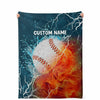 Load image into Gallery viewer, Personalized Name Baseball Blanket, Custom Name Sports Blanket for Boys &amp; Girls