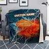 Load image into Gallery viewer, Personalized Name Basketball Blanket, Custom Name Sports Blanket for Boys &amp; Girls
