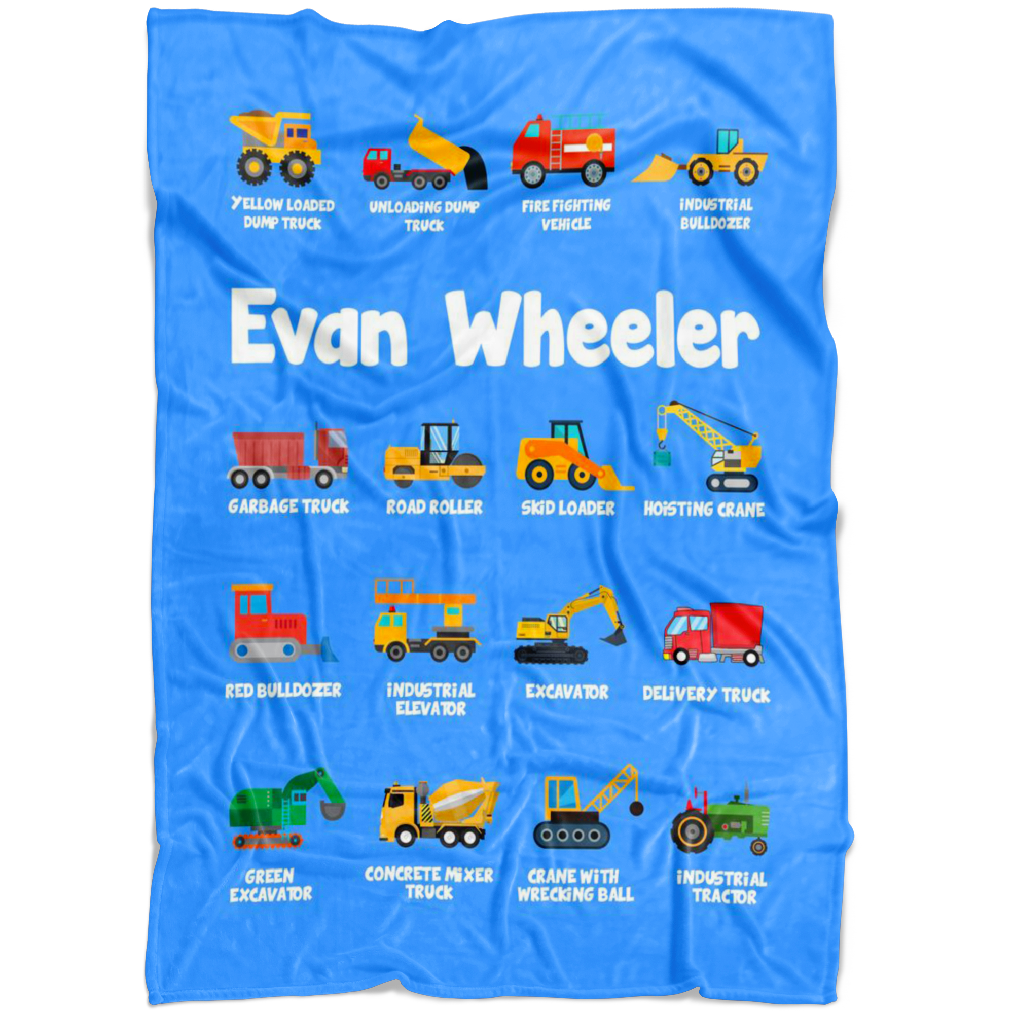 Evan Wheeler Construction Blanket Blue