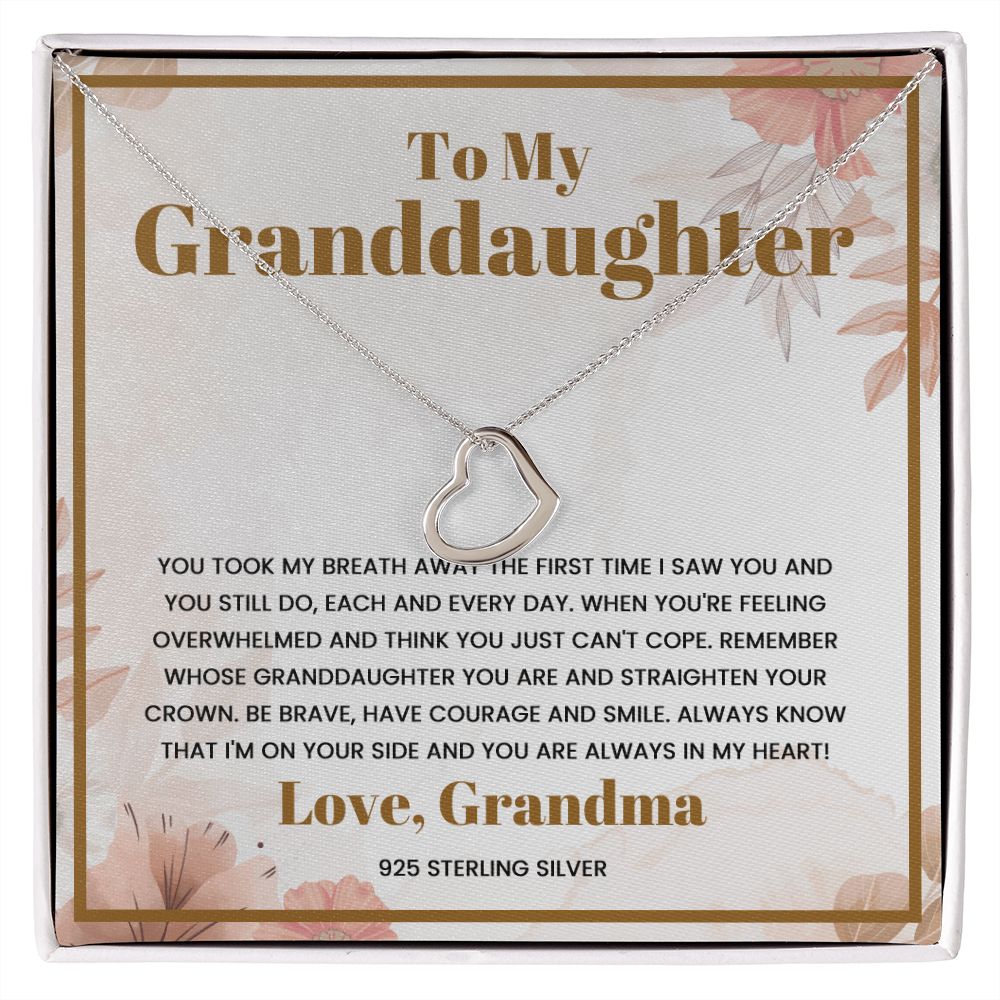 Granddaughter Gifts from Grandma - Heart Necklace