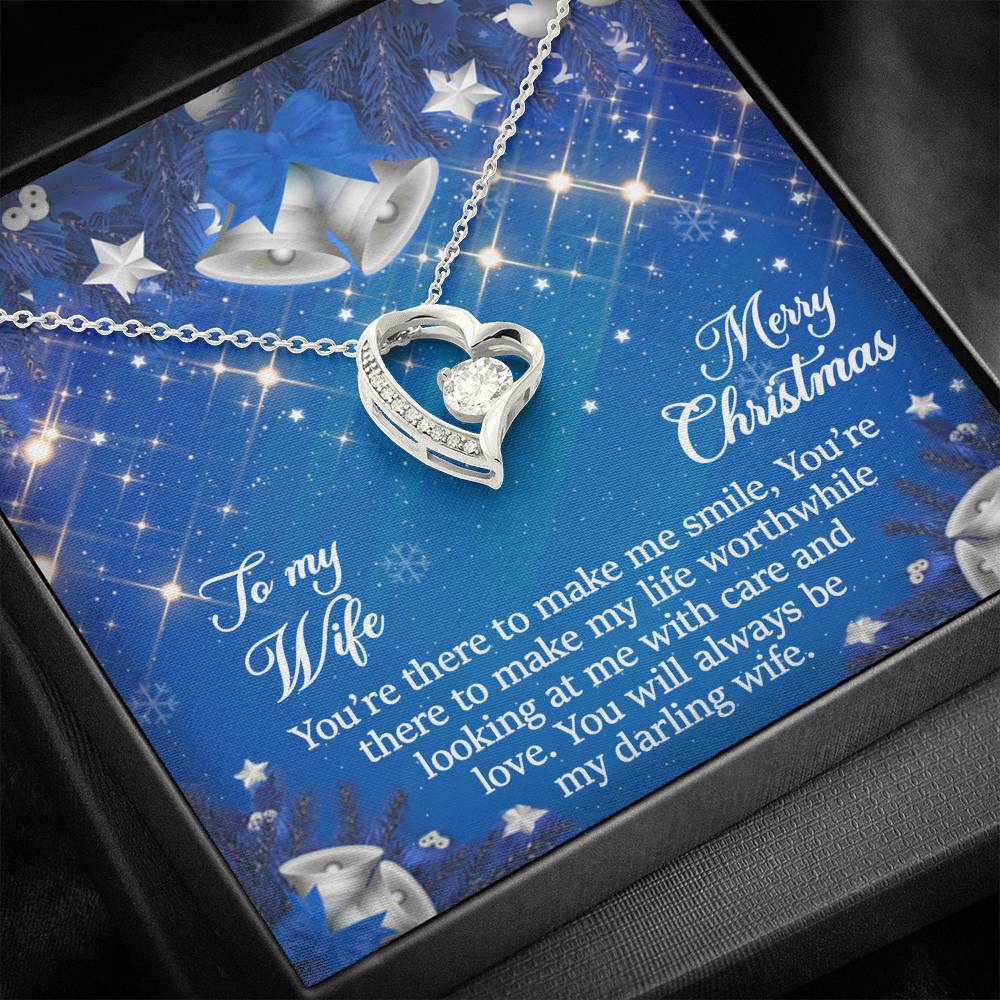 To My Wife Gift Forever Love Necklace with A Message Card