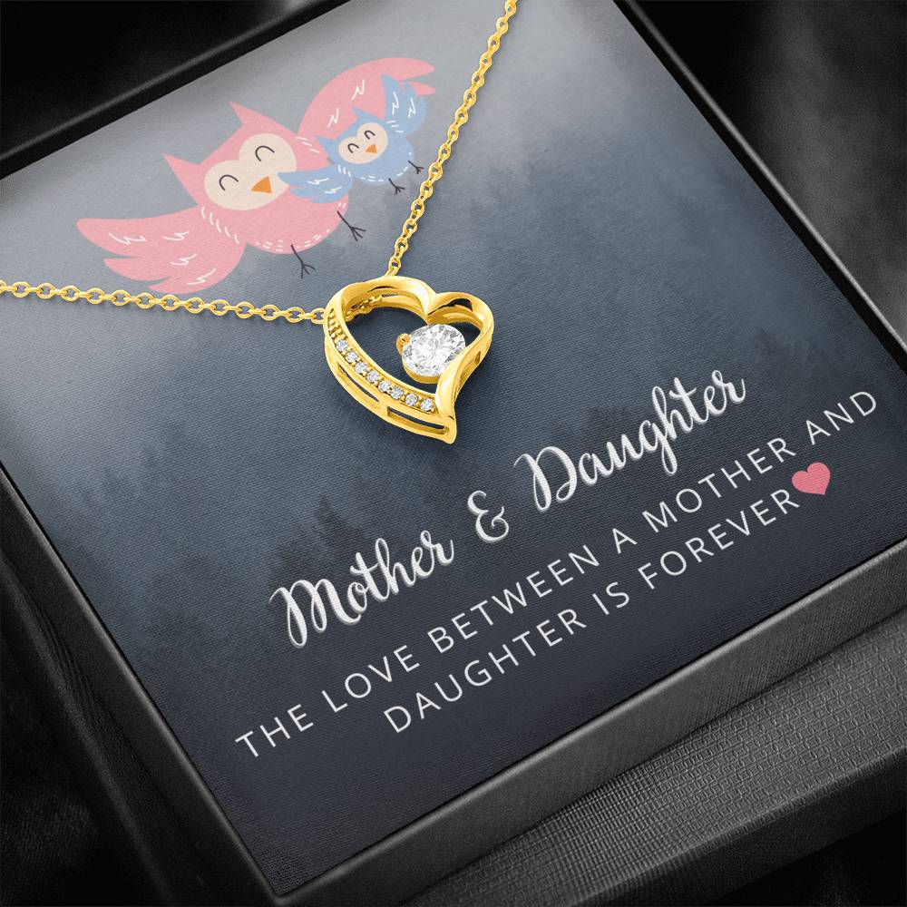 Mother & Daughter Forever Love Necklace with A Message Card