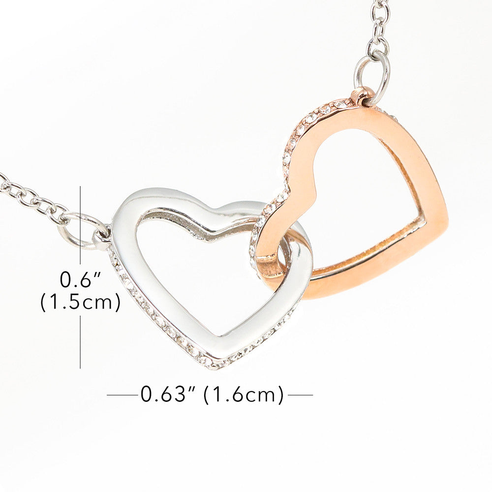 I Love You Mom Interlocking Hearts Necklace, Gift for Mom