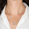 To My Daughter Gift Interlocking Hearts Necklace with a Message Card