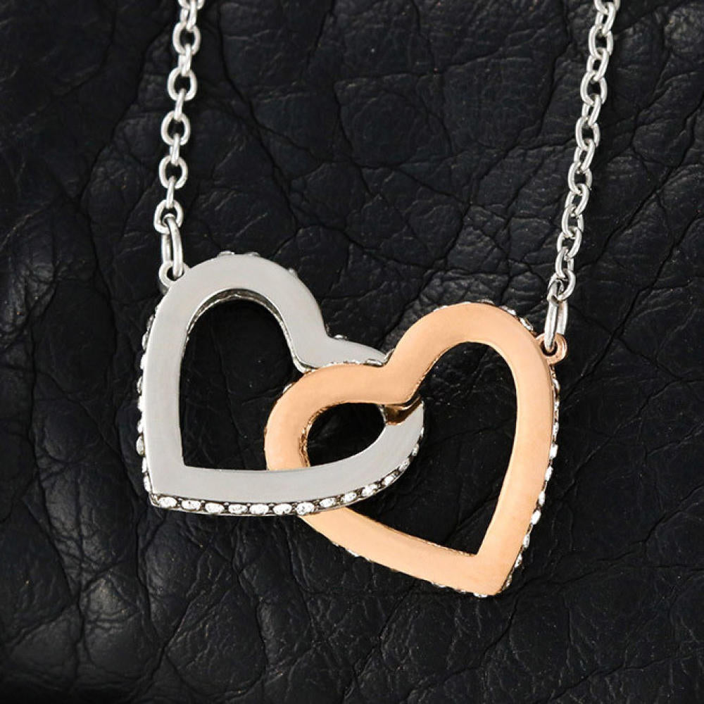 I Love You Mom Interlocking Hearts Necklace, Gift for Mom