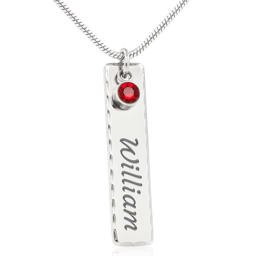 To My Wife Gift Birthstone Necklace with Name & Message Card