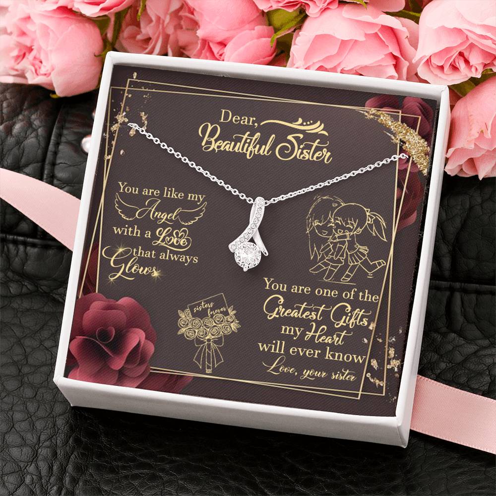 Gift for Sister Alluring Beauty Necklace, with Message Card