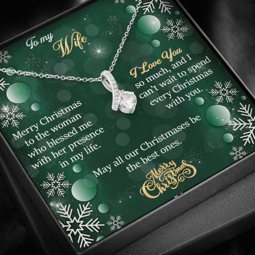 To My Wife Gift Alluring Beauty Necklace with Message Card