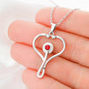 Load image into Gallery viewer, Gift for a Nurse Wife, Stethoscope Necklace with Red Swarovski® Crystal