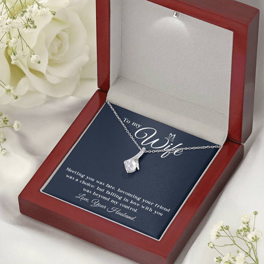 To My Wife, Meeting You Was Fate Necklace Gift from Husband to Wife