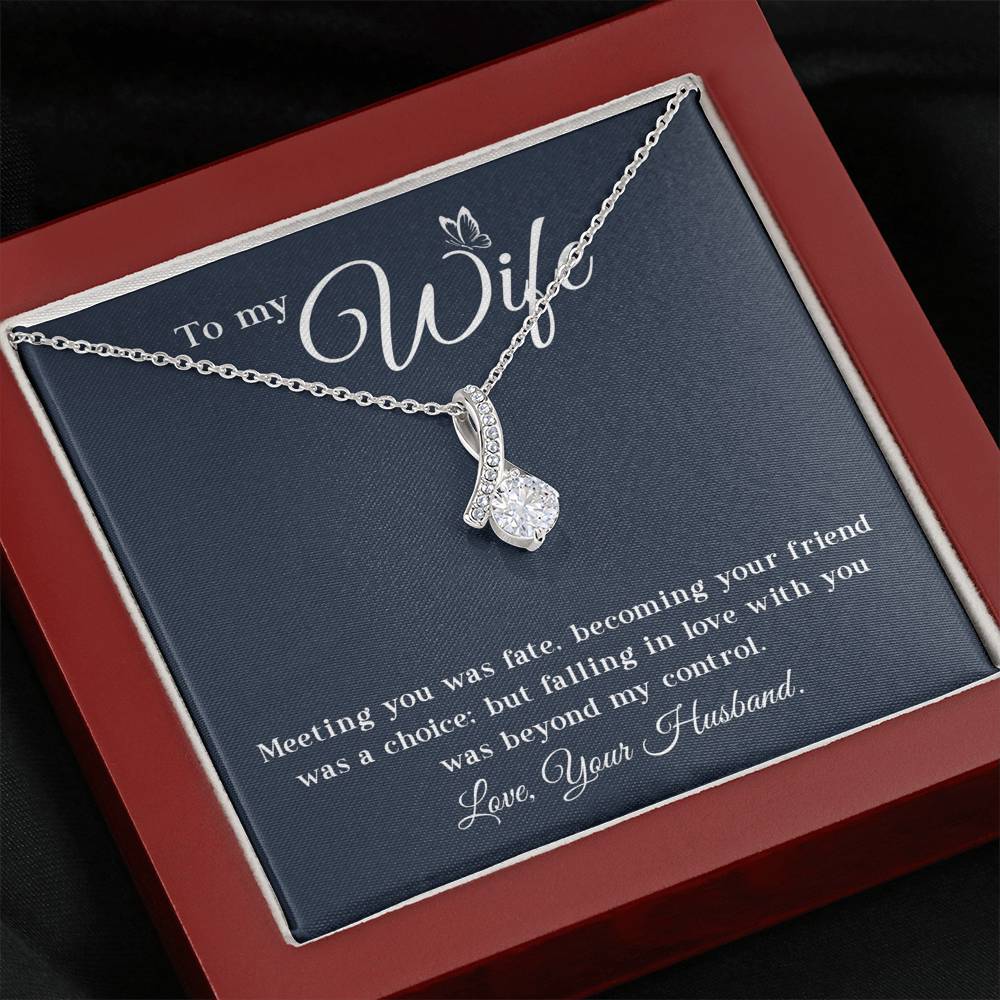 To My Wife, Meeting You Was Fate Necklace Gift from Husband to Wife
