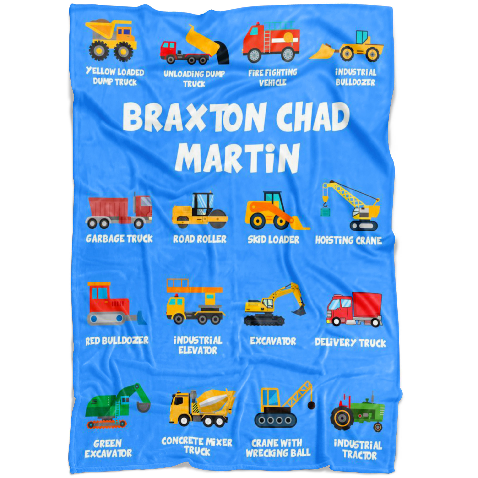 Braxton Chad Martin Construction Blanket Blue
