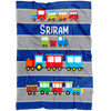 Personalized Name Train Blanket for Kids, Boys & Girls - Sriram